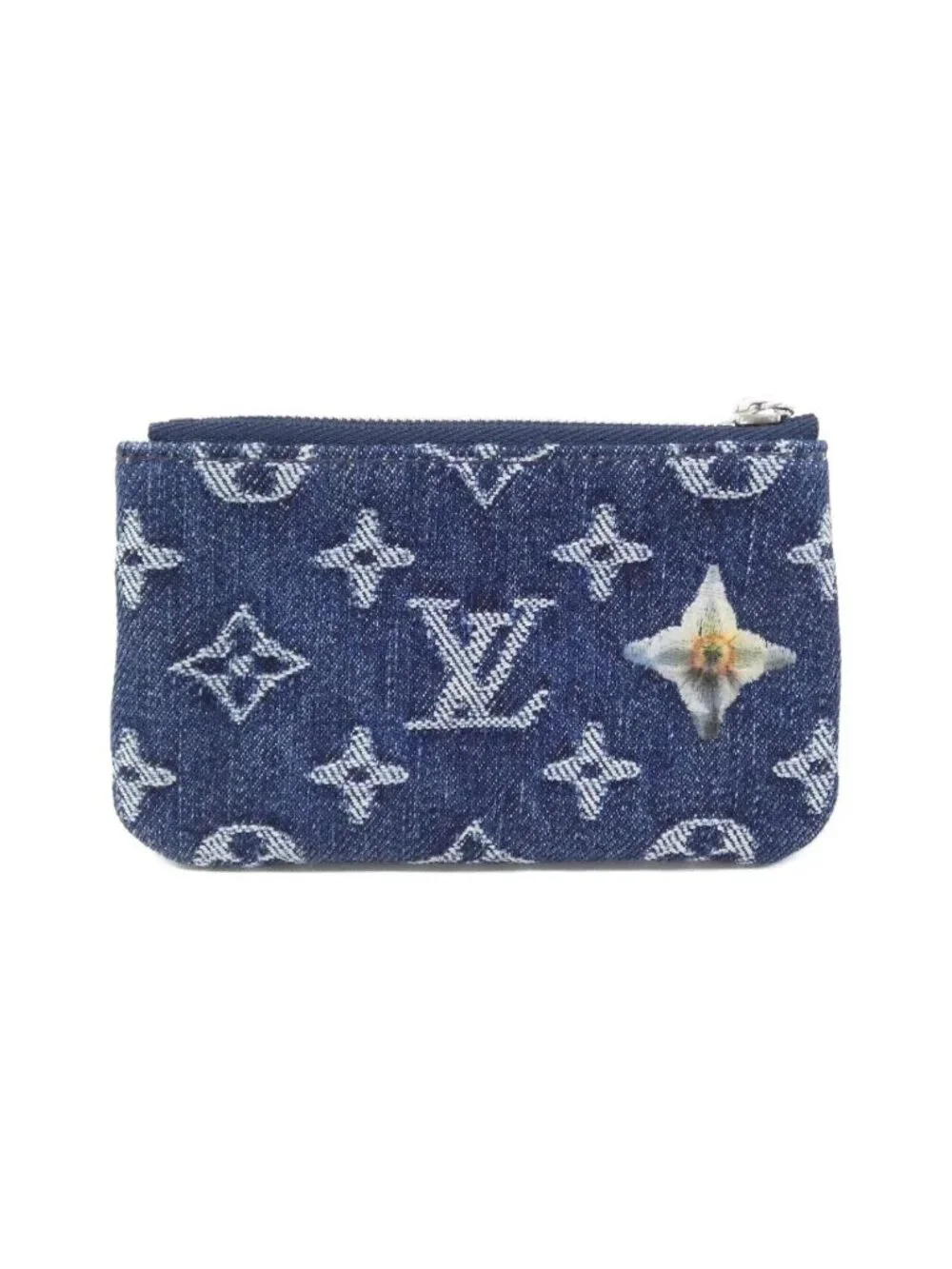 Louis Vuitton Monogram Flower Denim Pochette Cles Coin & Key Case Key Holder